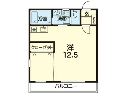 エス・カーサI(1K/2階)の間取り写真