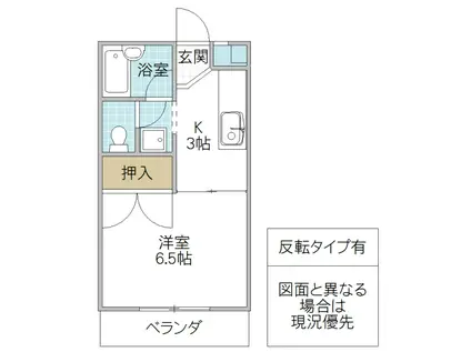 コンフォート堀(1K/1階)の間取り写真