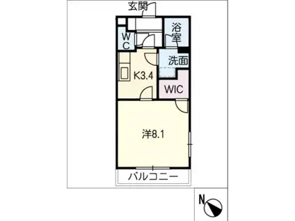 サラマンカ(1K/2階)の間取り写真