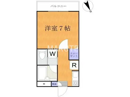 グリーン ビレッジ(1K/1階)の間取り写真