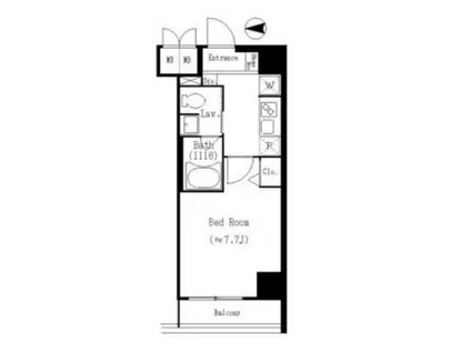 KDXレジデンス両国(1K/2階)の間取り写真