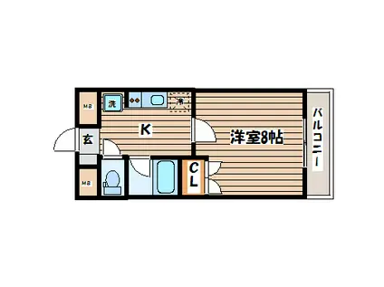 コージーコートこもれび館(1K/5階)の間取り写真