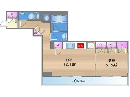 アップルタワー大阪谷町(1LDK/6階)の間取り写真