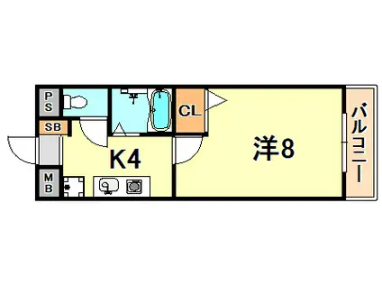 レジデンス妙法寺(1K/1階)の間取り写真
