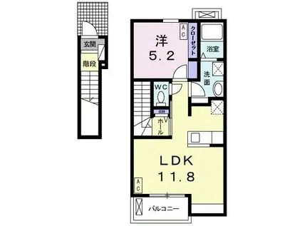 APEX.G I(1LDK/2階)の間取り写真