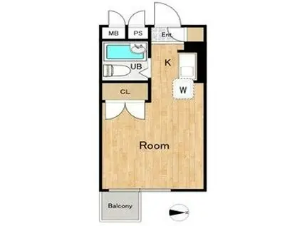 ニューハイツ武蔵関(ワンルーム/2階)の間取り写真