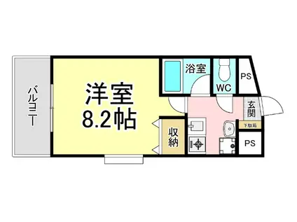 藤本ビルNO.21中津口(1K/6階)の間取り写真