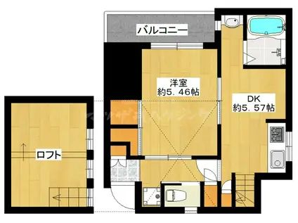 ホワイトヒルズ(1LDK/2階)の間取り写真