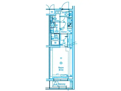 MAXIV常盤台DUE(1K/4階)の間取り写真