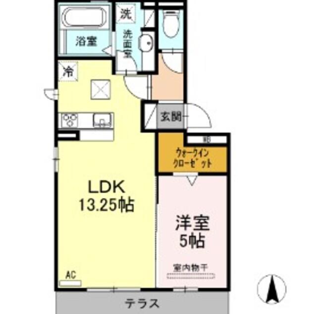 MA CHAMBRE(1LDK/1階)の間取り写真