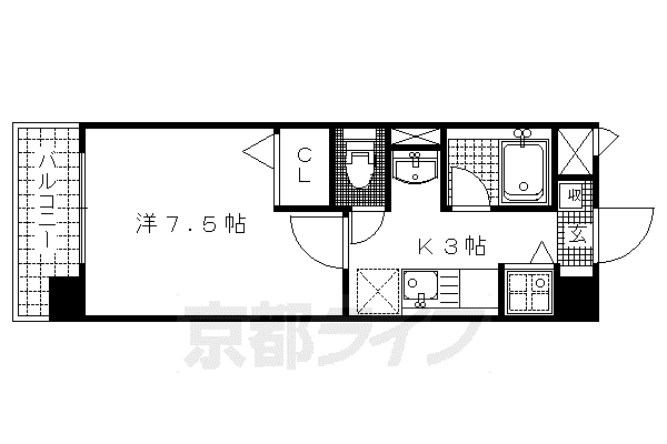 ALICE(1K/4階)の間取り写真