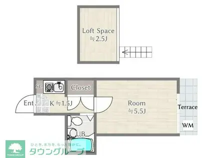 ブリエ石神井台(1K/1階)の間取り写真