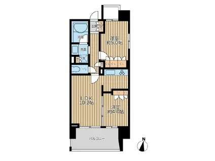 ドゥーエ両国II(2LDK/2階)の間取り写真