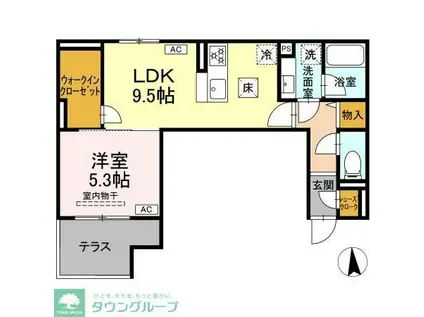 プログレンス能見台 A棟(1LDK/1階)の間取り写真