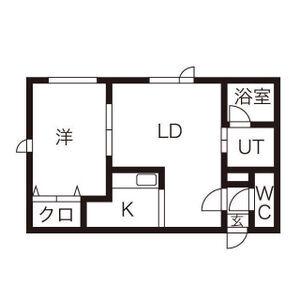 百合が原レモンハイツ(1LDK/3階)の間取り写真