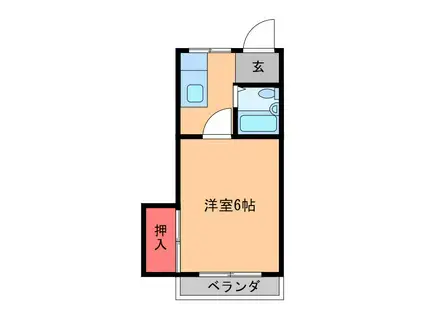 コーポ立川(1K/1階)の間取り写真