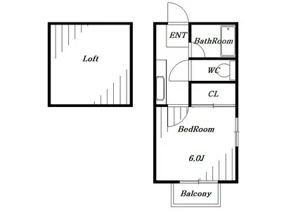 リバーサイドハイツ(1K/1階)の間取り写真