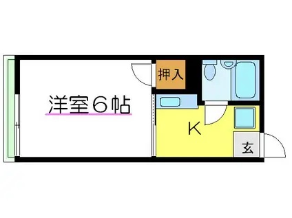 ホトコーポ1(1K/2階)の間取り写真