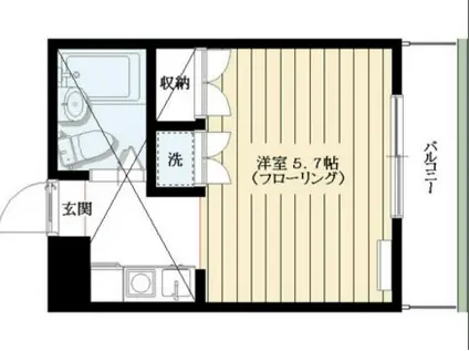 トレジャーヒルズ(ワンルーム/3階)の間取り写真