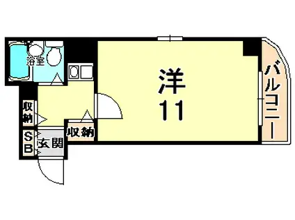 ニューブ神戸(1K/10階)の間取り写真