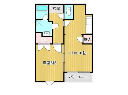 ラ・ヴィラ大沢野(1LDK/4階)の間取り写真