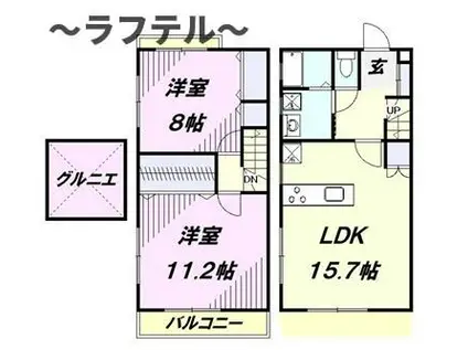 フローラルガーデンD(2LDK/1階)の間取り写真
