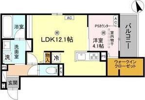 トリシア千躰(1LDK/3階)の間取り写真