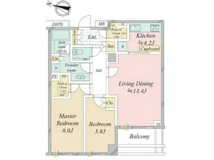 センチュリーフォレスト3号棟(2LDK/5階)の間取り写真