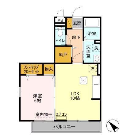 ロイヤルクレッセント西登戸 参(1LDK/1階)の間取り写真