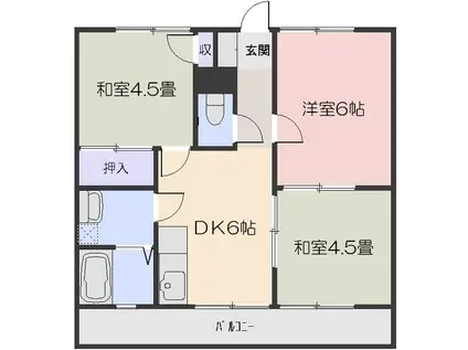 ビレッジ八浜(3DK/1階)の間取り写真