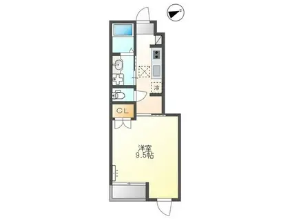 アノ クオーレ(1K/1階)の間取り写真