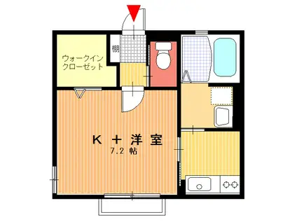 アプリコットIII(1K/2階)の間取り写真