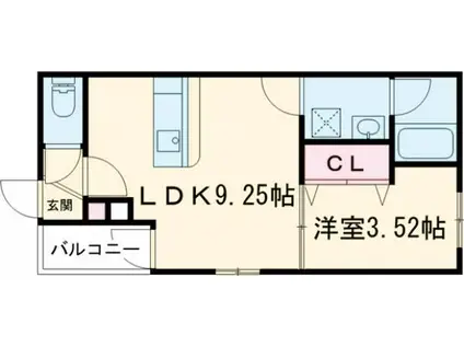 ARIVIA知立(1LDK/3階)の間取り写真