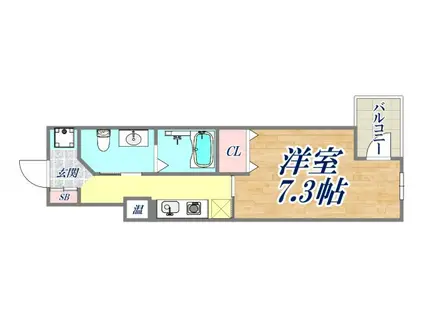 クレアール神戸(1K/7階)の間取り写真