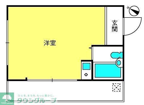 コーポ岸町(ワンルーム/3階)の間取り写真