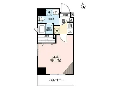 プレール・ドゥーク浅草II(1K/4階)の間取り写真