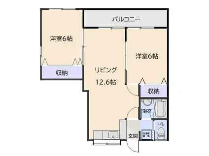 オトナオビル(2LDK/4階)の間取り写真