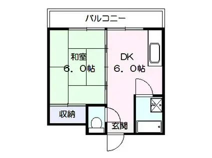 三村ビル(1DK/3階)の間取り写真