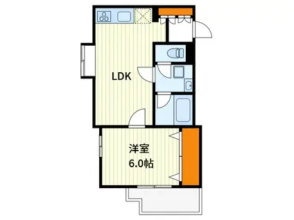 オークヴィラ(1LDK/3階)の間取り写真