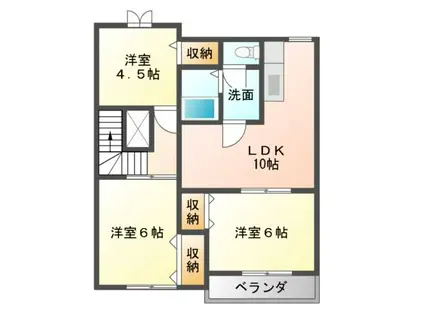 ゴールドパーク(3LDK/2階)の間取り写真