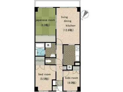 アーベイン世田谷(3LDK/6階)の間取り写真