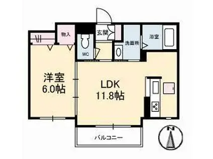 シャーメゾンヴァンソレイユ(1LDK/1階)の間取り写真