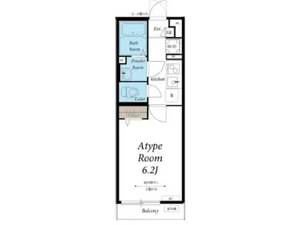 リブリ・LUCI FERIN(1K/1階)の間取り写真