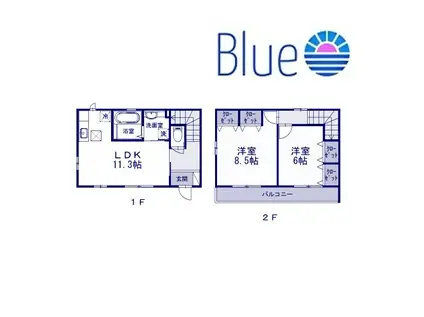 ヒルズB(2LDK/1階)の間取り写真