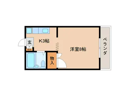 カーサミハルII(1K/2階)の間取り写真