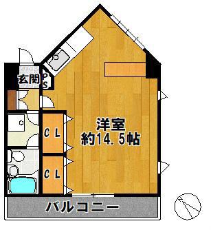 グローバル三田(ワンルーム/5階)の間取り写真
