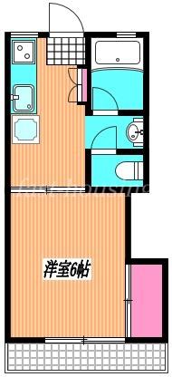 シャトーエトアール(1K/1階)の間取り写真