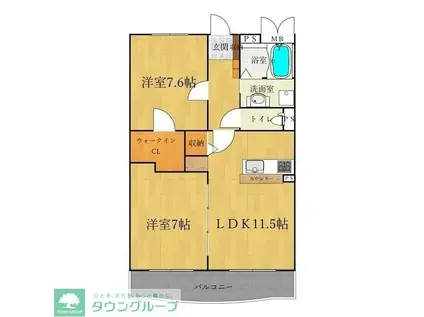 エクシージュ(2LDK/3階)の間取り写真