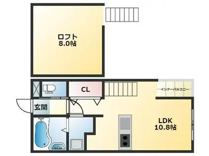 GRAND JETE B(ワンルーム/1階)の間取り写真