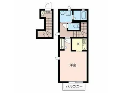 エトワール紫竹III(1K/2階)の間取り写真